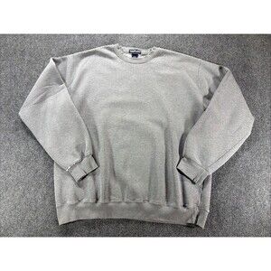 Vintage 90s Lands' End Gray Blank Crewneck Sweatshirt Made In USA Large